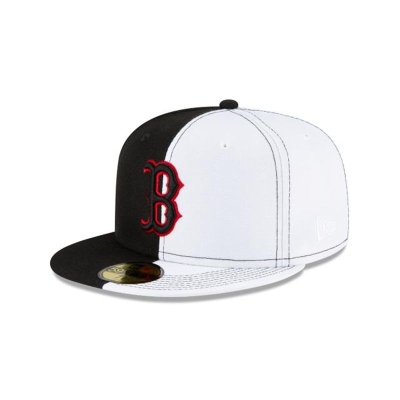 Boston Red Sox Gorra | New Era MLB Split Crown 59fifty Fitted Cap Mexico - Negros